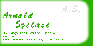 arnold szilasi business card